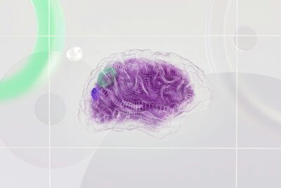 A stylised purple brain.